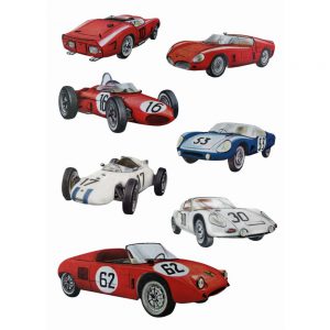 Esta muursticker bosdieren met sportautos 156108