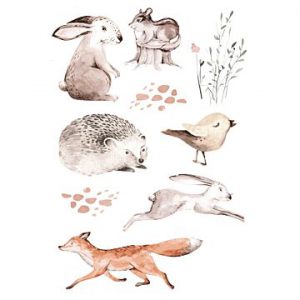 Esta muursticker bosdieren bruin 156116