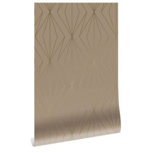 Kek behang Golden Lines geometrische lijnen goud/nude