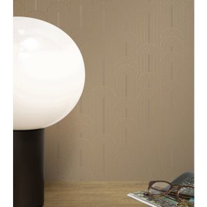 Kek behang Golden Lines geometrische lijnen goud/ nude