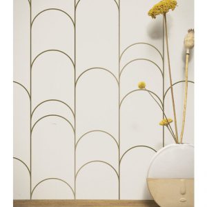 Kek behang Golden Lines geometrische lijnen goud