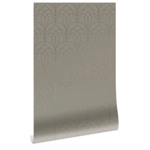 Kek behang Golden Lines geometrische lijnen goud/taupe