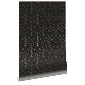 Kek behang Golden Lines geometrische lijnen goud/zwart