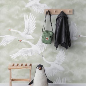 Playful Rooms behangwand Wolken en zwanen