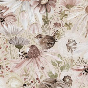 Playful Rooms behangwand muis/vogel/vlinder/bij/slak