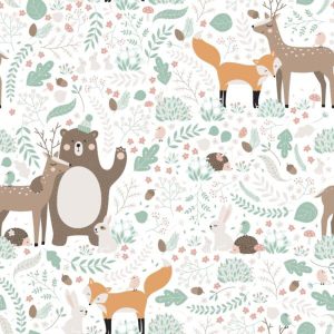 Kids Walls behangrang met bosdieren