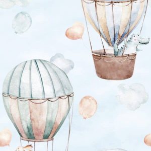 Kids Walls behang met luchtballonnen
