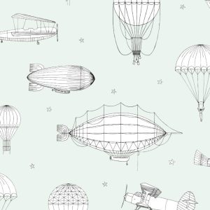 Kids Walls behang zeppelins/parachute