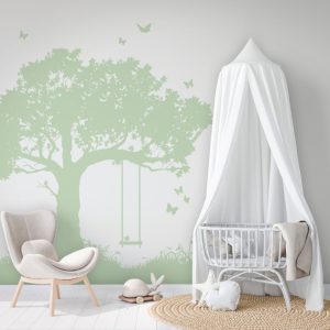Kids Walls fotobehang silhouet van boom met schommel