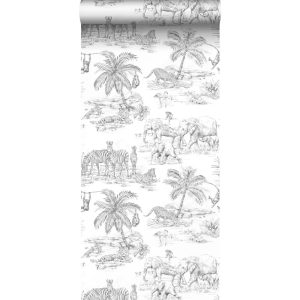 Esta behang Forest Friends Jungle zwart wit 139299