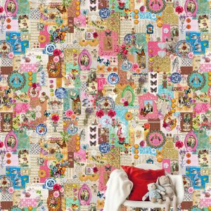 Wanna haves behang met bloemen /portretjes