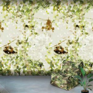Wanna haves behang met camouflage helikopter
