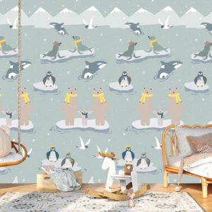 Behangexpresse Olive&Noah Wallprint zeehond/pinguin