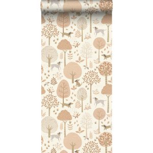 Esta behang met hondjes beige 139710