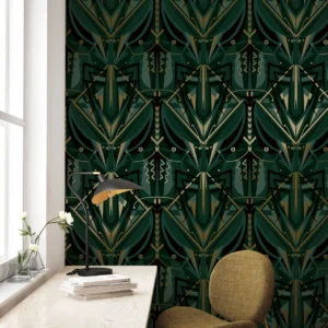 Kek behang Artdeco Animaux Grashopper groen