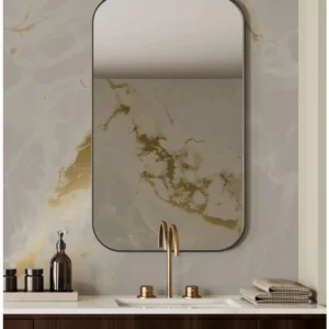 Kek fotobehang Goud Marble grijs