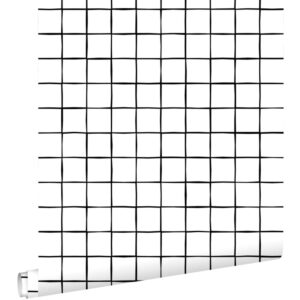 Esta behang met blokjes zwart wit 131272