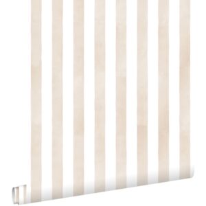 Esta behang met streepjes beige 131302