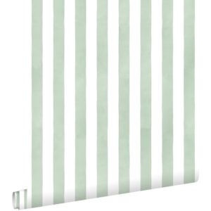 Esta behang met streepjes groen 131303