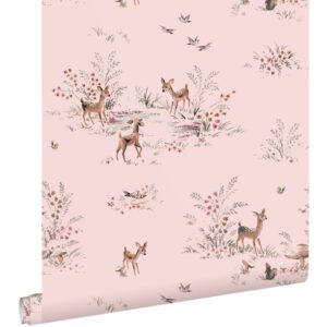 Esta behang met hertjes  roze 131429