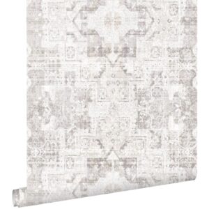 Esta behang Oosters Kelim tapijt licht warm grijs 148654