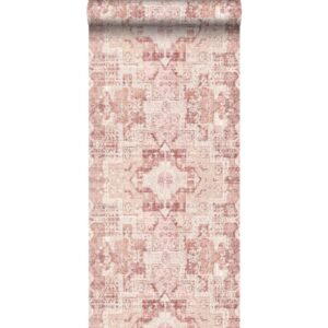 Esta behang Oosters Kelim tapijt terracotta roze 148656