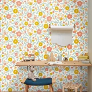 Happy Kids Club behang  bloemetjes